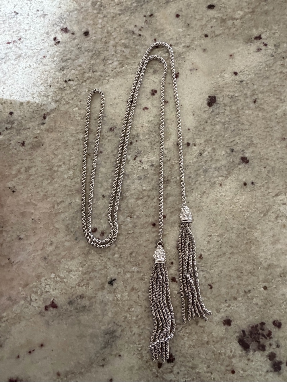 Kendra Scott Silver-Tone Double Tassel Rope Chain Necklace